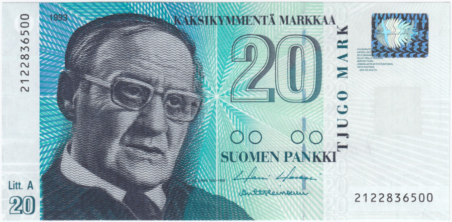 20 Markkaa 1993 Litt.A 2122836500